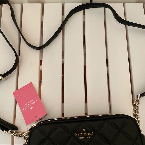 NWT Kate Spade New York Natalia Quilted Smooth Leather Double zip Crossbody